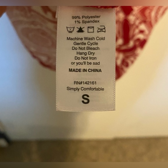 Lularoe red/white cap sleeve top, S - Picture 4 of 4